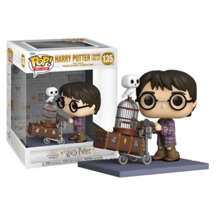 Funko POP Deluxe Harry Potter Harry Empujando el Carro con Hedwig