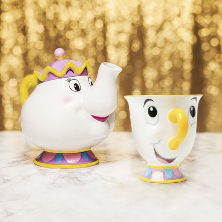 Pack Tetera Mrs Potts y Taza Chip Disney La Bella y la Bestia