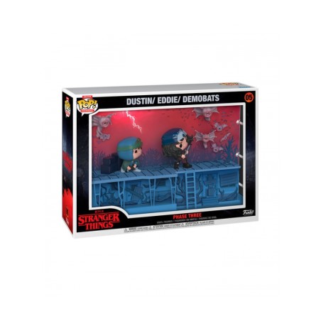 Funko POP Stranger Things Moment DLX Dustin Eddie and Demobat