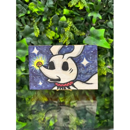 Caja Pequeña Madera Pintada a Mano Zero Pesadilla antes de Navidad