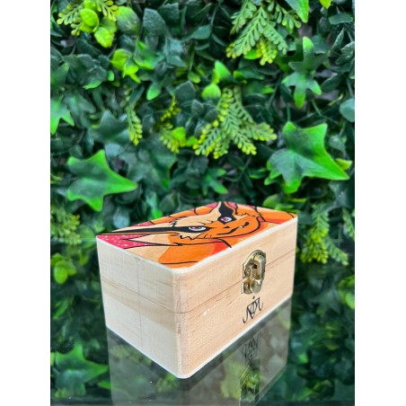 Caja Pequeña Madera Pintada a Mano Kurama Naruto