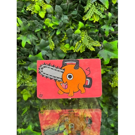 Caja Pequeña Madera Pintada a Mano Pochita de Chainsaw Man