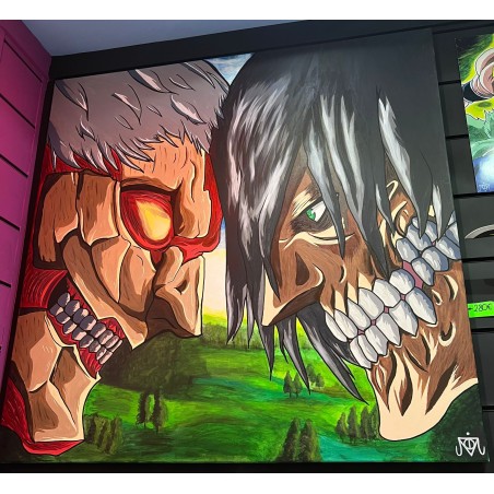 Cuadro Lienzo Eren y Titan Acorazado Ataque a los Titanes