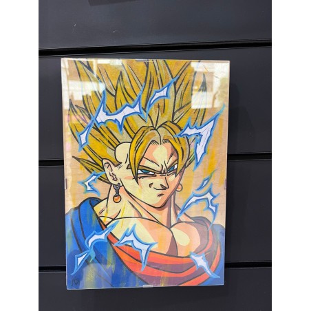 Cuadro Madera Dragon Ball Goku Super Saiyan