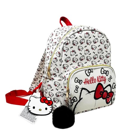 Mochila Blanca y Roja Hello Kitty Weird But Cute Casual Fashion