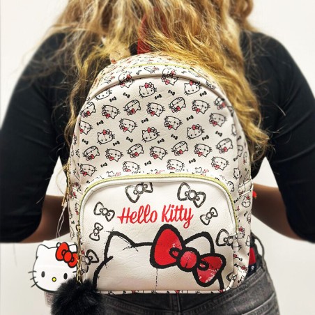 Mochila Blanca y Roja Hello Kitty Weird But Cute Casual Fashion