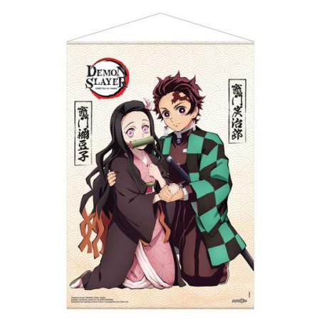 Póster de tela de Tanjiro y Nezuko de Kimetsu no Yaiba 50x70cm