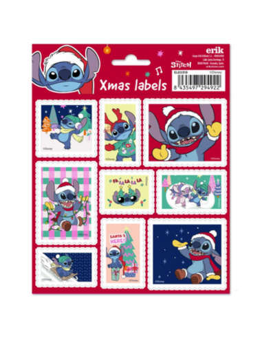 Etiquetas Adhesivas Navidad Disney Stitch