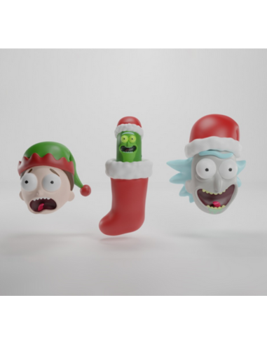 Set de 3 adornos de navidad Rick y Morty