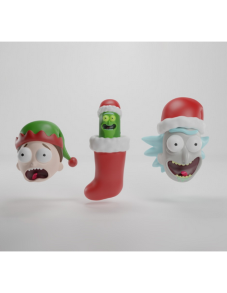 Set de 3 adornos de navidad Rick y Morty
