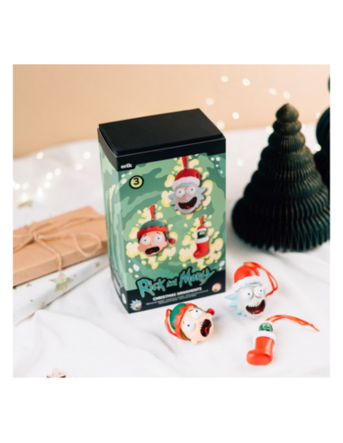 Set de 3 adornos de navidad Rick y Morty