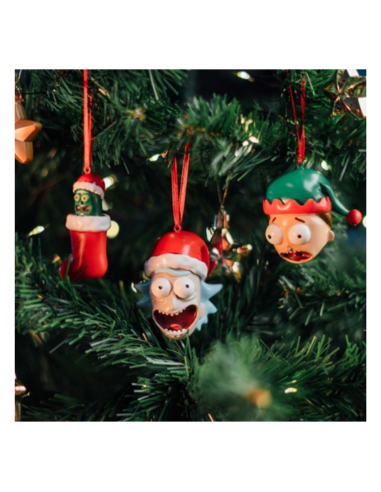 Set de 3 adornos de navidad Rick y Morty