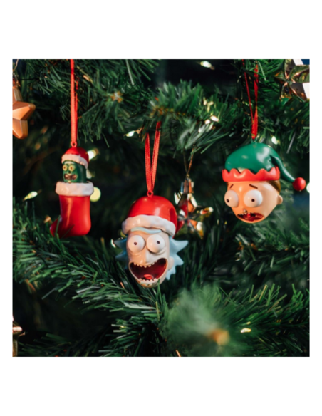 Set de 3 adornos de navidad Rick y Morty