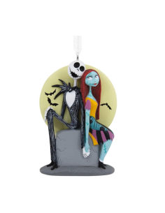 Figura decorativa Jack & Sally en la luna resina 8,5 cm