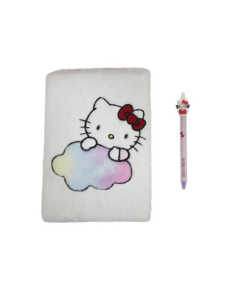 Set Cuaderno Peluche y Bolígrafo Hello Kitty