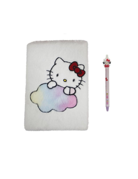 Set Cuaderno Peluche y Bolígrafo Hello Kitty