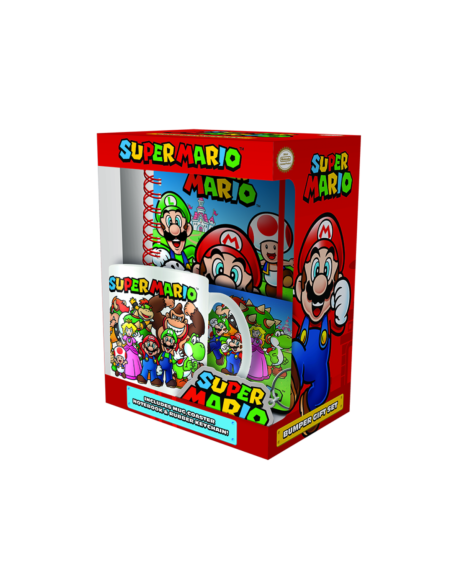 Set de regalo Taza, Cuaderno, Llavero y Posavasos Super Mario