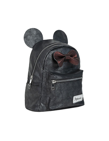 Mochila Minnie Mouse negra con lazo