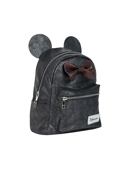Mochila Minnie Mouse negra con lazo