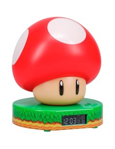 Super Mario Reloj Despertador Champiñón con Luz