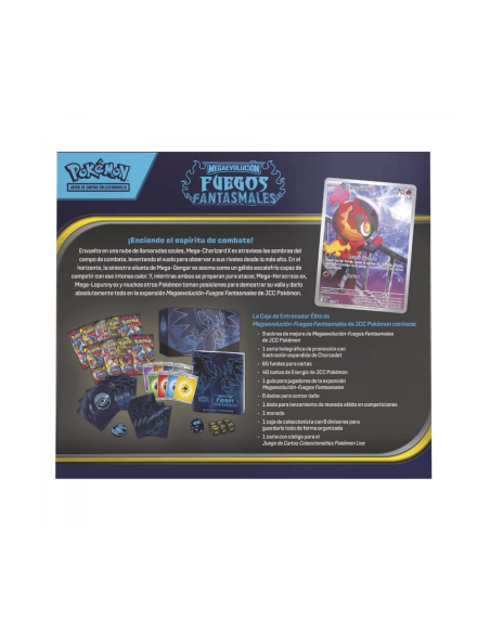 Estuche Entrenador Elite juego cartas Fuegos Fantasmales Pokemon Español