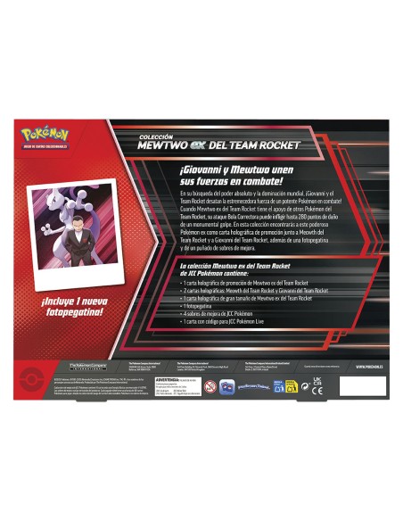Blister cartas Mewtwo ex del Team Rocket Juntos de Aventuras Pokemon español