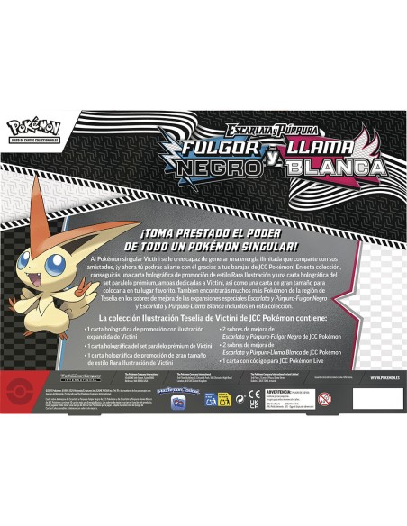 Blister cartas Victini Fulgor Negro y Llama Blanca Pokemon español