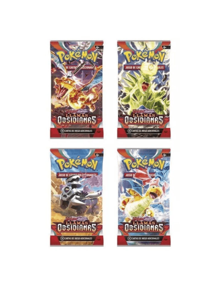 Sobre cartas Llamas Obsidianas Escarlata y Pupura Pokemon español