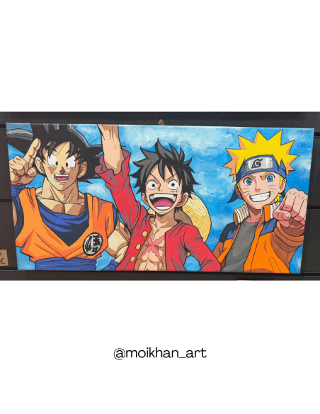Cuadro Goku, Naruto y Luffy