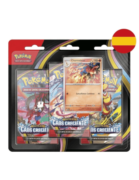 Blister 3 sobres cartas Caos Creciente Megaevolucion Pokemon | Español