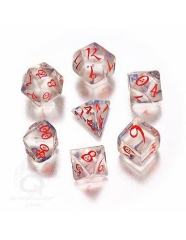 Dados Classic RPG Transparente & Rojo