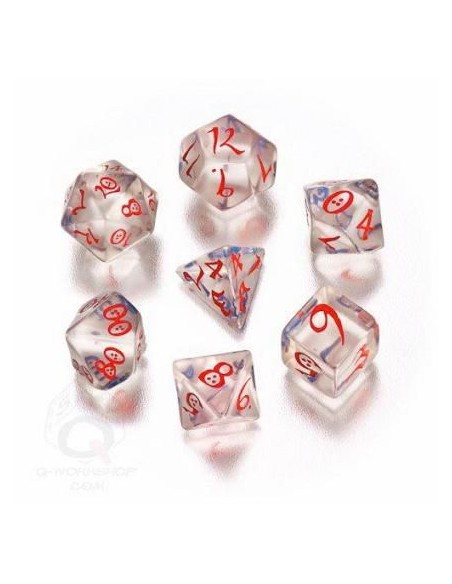 Dados Classic RPG Transparente & Rojo