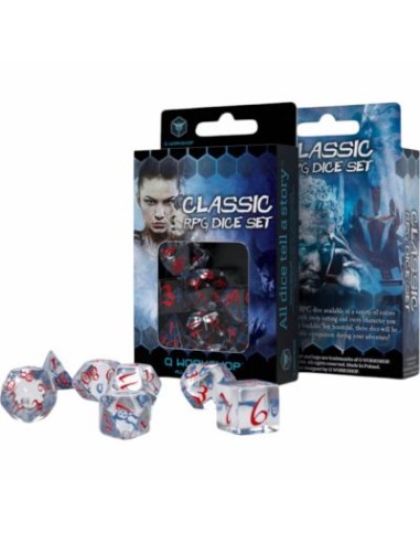 Dados Classic RPG Transparente & Rojo