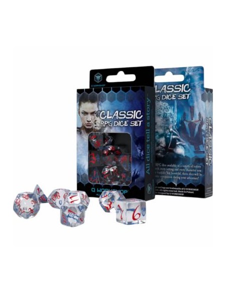 Dados Classic RPG Transparente & Rojo