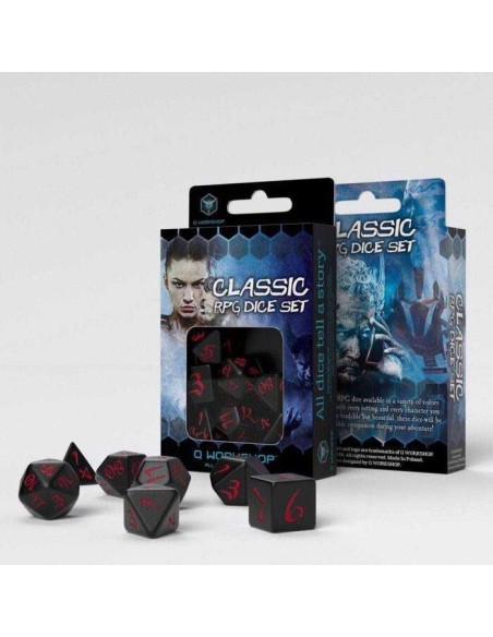 Dados Classic RPG Negro & Rojo