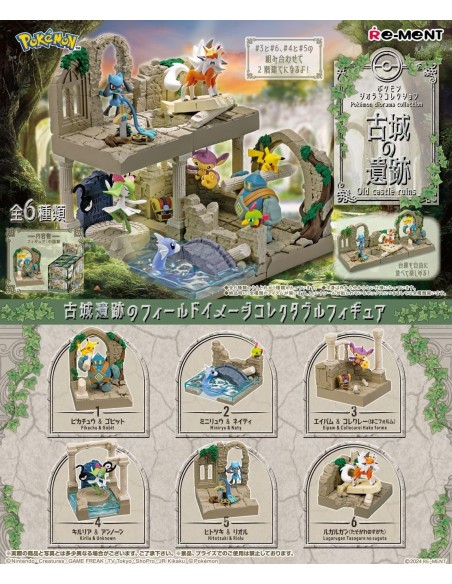 Re-Ment Pokémon – Colección Diorama Ruinas del Castillo Antiguo – Set de 6 Figuras