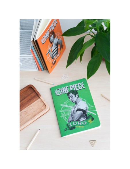 PACK 3 CUADERNOS A5 ONE PIECE NETFLIX - MONKEY D. LUFFY, RORONOA ZORO Y NAMI
