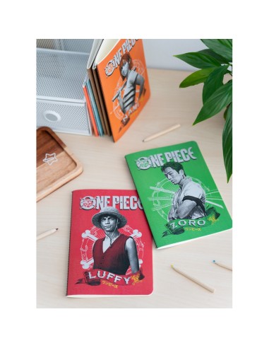 PACK 3 CUADERNOS A5 ONE PIECE NETFLIX - MONKEY...