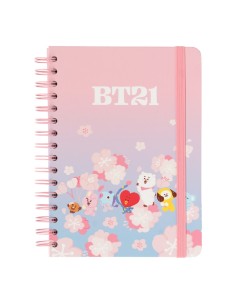 CUADERNO TAPA FORRADA A5 BT21 CHERRY BLOSSOM