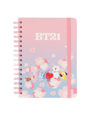 CUADERNO TAPA FORRADA A5 BT21 CHERRY BLOSSOM