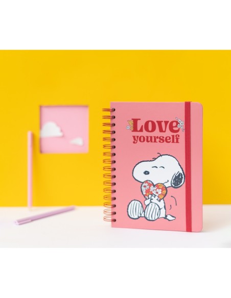 CUADERNO TAPA FORRADA A5 SNOOPY LOVE YOURSELF