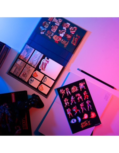 CUADERNO PREMIUM A5 CON STICKY NOTES Y FUNDA STREET FIGHTER