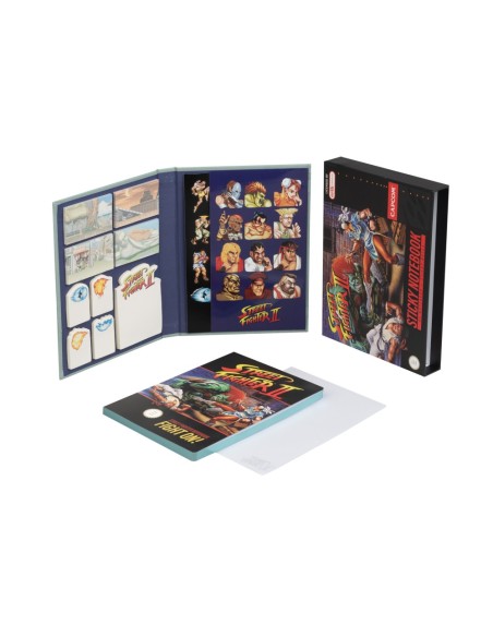 CUADERNO PREMIUM A5 CON STICKY NOTES Y FUNDA STREET FIGHTER