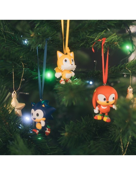 SET DE 3 ADORNOS DE NAVIDAD SONIC