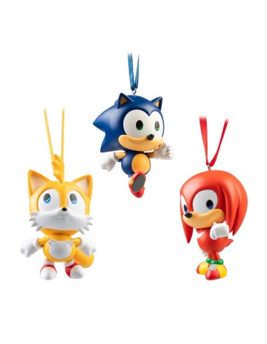 SET DE 3 ADORNOS DE NAVIDAD SONIC