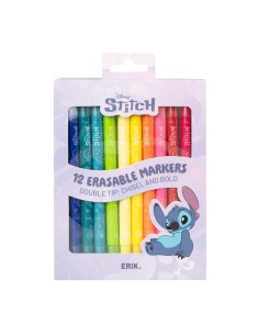SET DE 12 ROTULADORES BORRABLES DISNEY STITCH